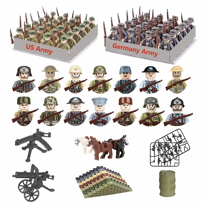 Lego Minifigure Holder - 24 sztuk/partia WW2 postać wojskowa WW2