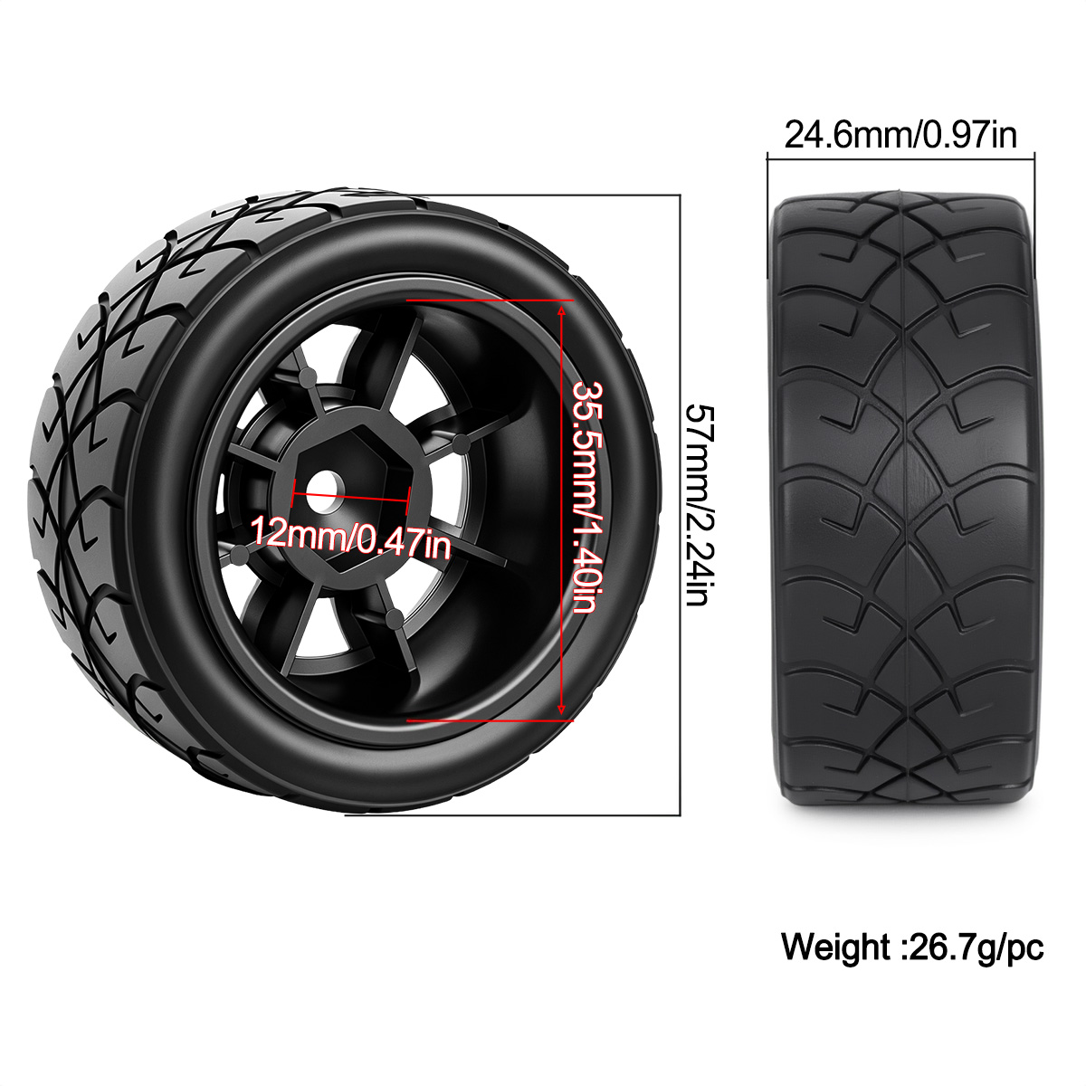 4 szt. 12mm gumowe opony wyści – Tamiya Model Rc Car recenzja i cena